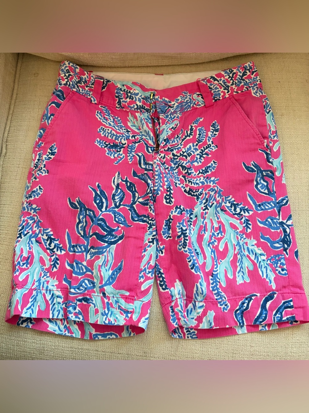 Lilly Pulitzer Chipper Pink Floral Printed Bermuda Shorts